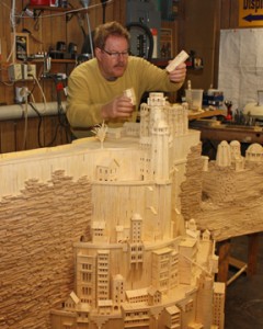 Minas Tirith, capitale du Gondor du Seigneur des anneaux de Tolkien en allumettes